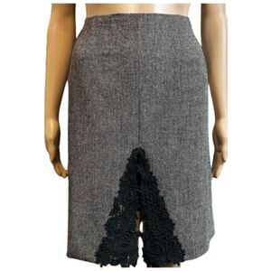 Agnes B. Paris Wool Blend Skirt with Lace Inset Sz. 40 (US 8)